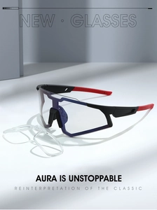 Detail of professional sports cycling sunglasses with detachable inner frame for myopia