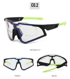 Detailed views of sports cycling sunglasses featuring myopia frame and anti-slip temples