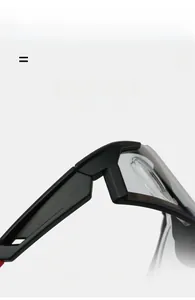 Detail view of lightweight matte black sports glasses frame with flexible hinge design