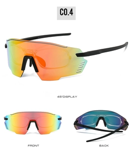 Detailsicht der Sport-Radbrille mit Verlaufsgläsern und abnehmbarem Kurzsichtigkeitsrahmen