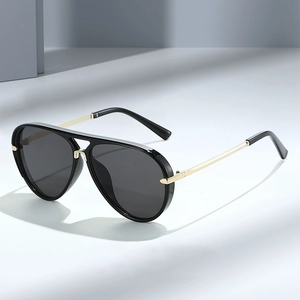 Oversized Aviator Sunglasses Retro PC Metal Frame UV400 Protection Fashion Eyewear For Men Women