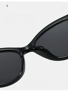 Close-up of comfortable integrated nose pads on black oversized vintage sunglasses