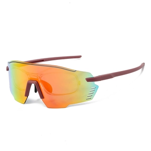 Outdoor Radsport Sonnenbrille mit orangem Verlauf und integriertem Kurzsichtrahmen