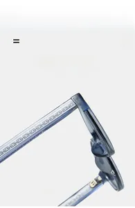 Macro view of blue TR90 frame with metal core hinge detail and super elastic temple