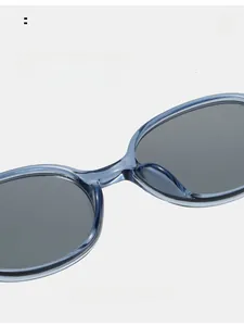 Detail of comfortable integrated nose pads on TR90 round sunglasses for pressure-free wear