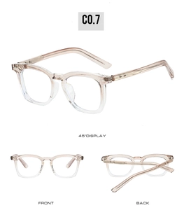 Affichage sous trois angles de lunettes TR90 champagne montrant l'avant et l'arrière
