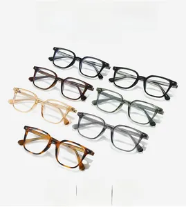 Collection of classic TR90 square eyewear frames in multiple vintage colors for men and women