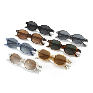 Retro oval TR90 sunglasses for men and women shown in seven stylish color variations