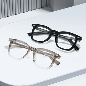 Lunettes anti-lumière bleue rectangulaires TR90 en noir et marron dégradé moderne