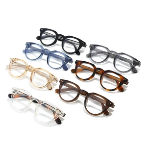 Classic round TR90 eyeglasses frames with rivet decor in seven assorted colors