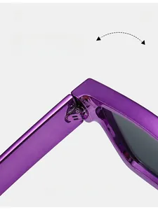 Macro detail of a durable purple square frame hinge with thousands of folds resistance