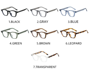 Multiple color variations of retro TR90 eyeglasses with diamond rivet details