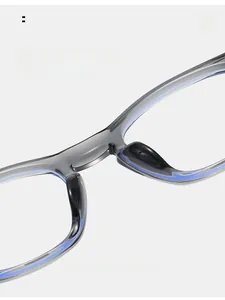 Close-up of comfortable integrated nose pads on TR90 retro eyeglasses for long-term wear