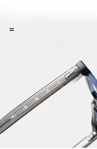 Macro detail of TR90 glasses temple with metal core and reinforced structure