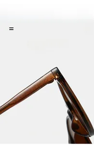 Detail of lightweight TR90 sunglasses frame with amber sparkle finish and flexible hinge