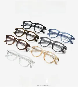 Detail shot of round frames showing metal carved cores in seven trendy colors
