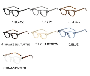 Collection de sept montures de lunettes TR90 anti-lumière bleue en divers coloris