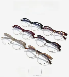 Cat eye half-frame glasses collection in various colors with comfortable nose pads