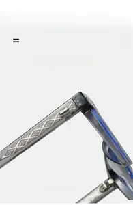 Detail of transparent grey TR90 temples with internal metal embossed patterns