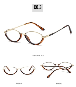 Three views of vintage oval eyeglasses with gold metal frame and tortoiseshell pattern