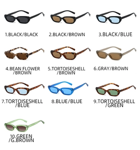 Collection de petites lunettes de soleil rectangulaires en 10 coloris acidulés variés