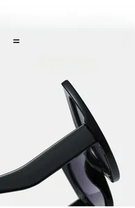 Detail of super elastic and light hinge on black butterfly sunglasses frame