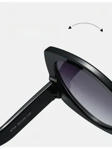 Macro shot of durable texture hinges and black frame detail on gradient lens sunglasses