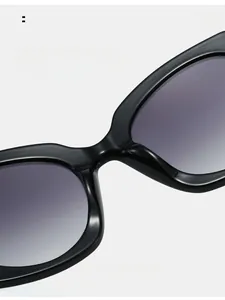 Detail of comfortable integrated nose pads on black oversized butterfly sunglasses