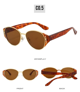 Three views of retro cat eye sunglasses with gold frames and tortoiseshell temples