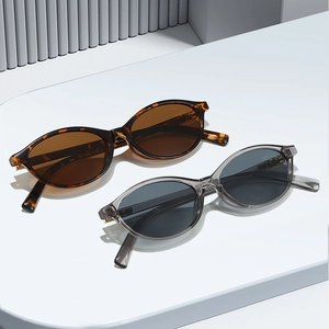 Fashion Oval Sunglasses PC Frame UV400 Protection Small Retro Eyewear For Women And Men Outdoor Travel Street Photography