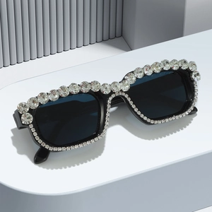 Square Sunglasses Rhinestone PC Frame UV400 Protection Fashion Retro Luxury Oversized Party Eyewear