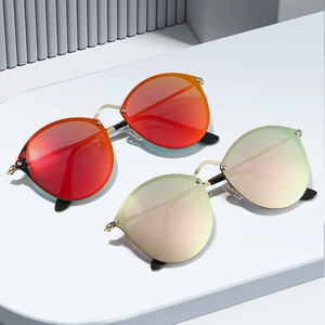 Retro Round Sunglasses Metal Frame Mirror Lenses UV400 Protection Lightweight Trendy Vintage Eyewear For Men Women