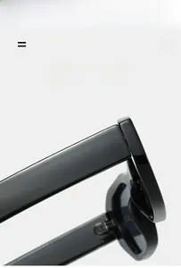 Detail view of lightweight flexible black sunglasses frame with super elastic temples
