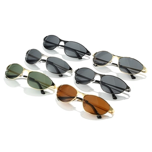 Retro oval metal frame sunglasses in various colors for stylish American street style