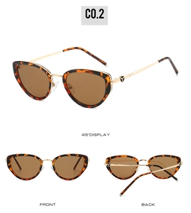 Cat eye sunglasses with tortoiseshell frames and gold metal temples in multiple views