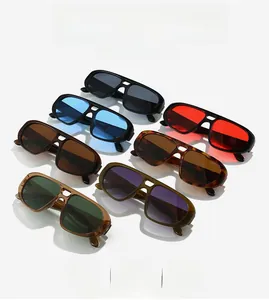 Aperçu des coloris variés pour lunettes de soleil aviateur rétro à double pont