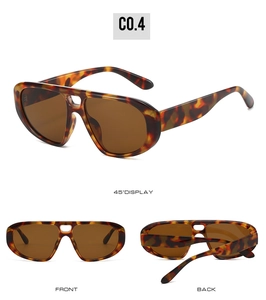 Vue en trois angles de lunettes aviateur en écaille avec double pont et verres bruns