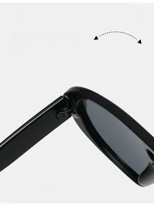 Détail de la charnière métallique renforcée sur lunettes de soleil aviateur noir brillant