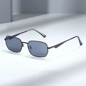 Polygon Sonnenbrille Metallrahmen UV400 Schutz Retro Vintage Geometrische Irreguläre Brille Für Herren Und Damen Streetwear