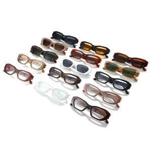 Retro small rectangle sunglasses set in multiple colors with UV protection for men and women
