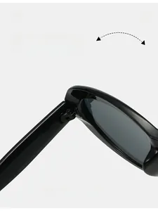 Macro shot of durable metal hinge on sleek black oval sunglasses frame for 2025