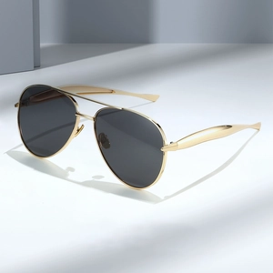 Aviator Sunglasses Retro Metal Frame Vintage Double Bridge UV400 Protection Trendy Eyewear For Men Women