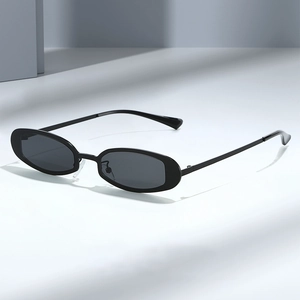 Lunettes De Soleil Rétro Ovales En Métal Protection UV400 Mode Vintage Pour Hommes Et Femmes
