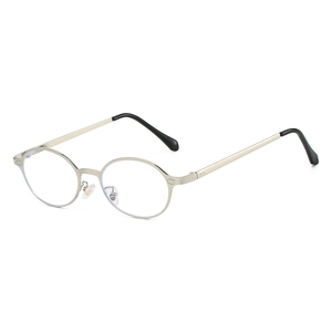 Classic oval small frame metal sunglasses with minimalist gold finish and black temple tips