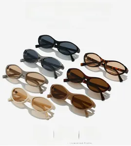 Collezione dettagliata di occhiali da sole ovali vintage in sei vari colori moda