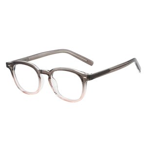 Retro round TR anti-blue light glasses with brown to pink gradient frame for women