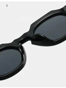 Detail of integrated comfortable nose pads on black vintage round frame sunglasses