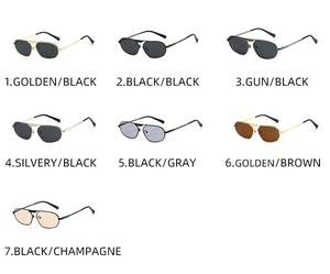 Multiple color options for irregular aviator sunglasses with sleek metal frames