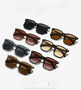 Multiple stylish square frame sunglasses in various colors including tortoiseshell and black
