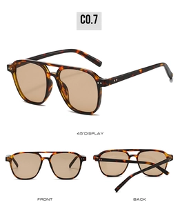 Vues détaillées de lunettes de soleil pilote vintage avec monture écaille et verres bruns